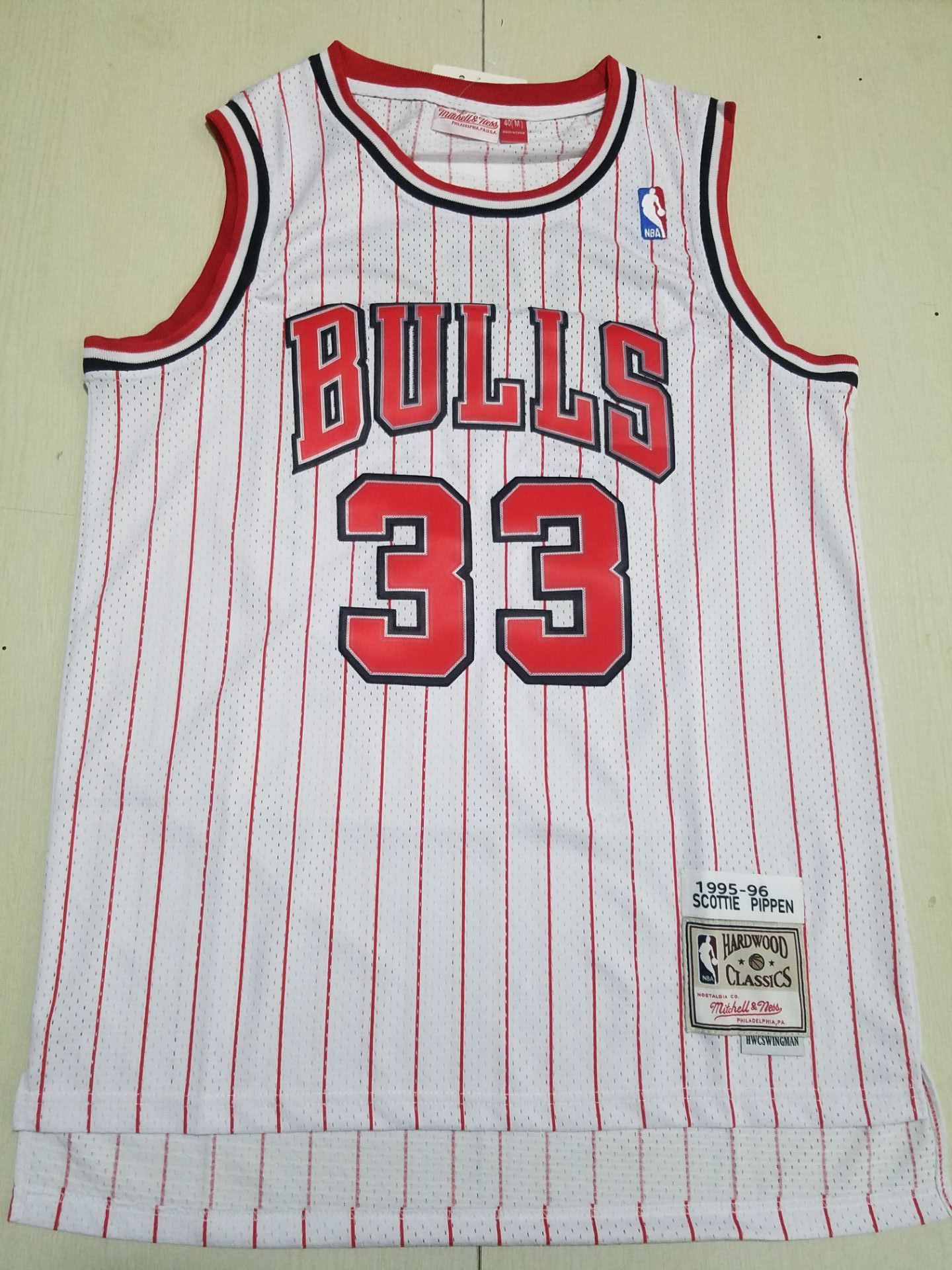Men Chicago Bulls #33 Pippen White Stripe 2022 NBA Jersey